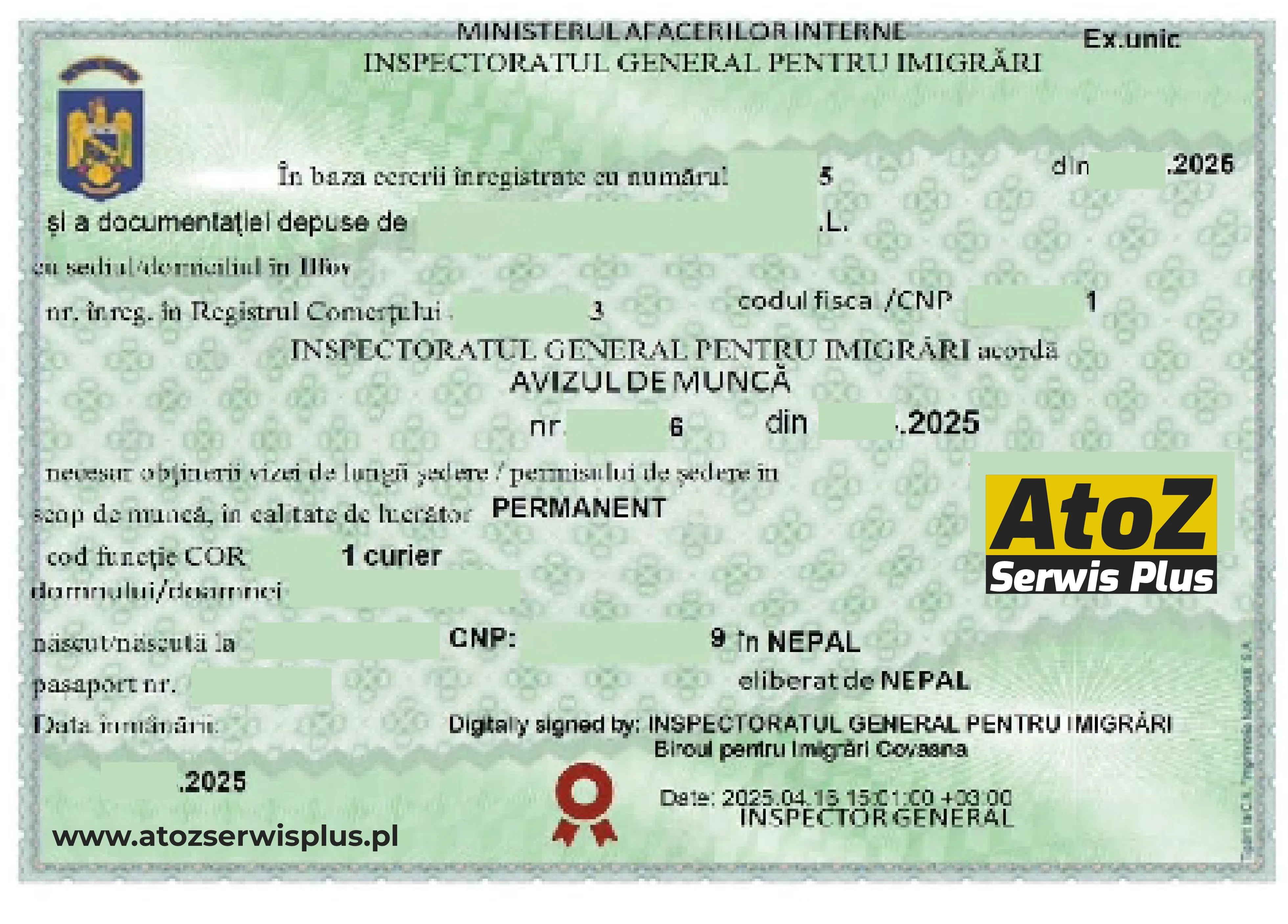 Romania work permit visa success