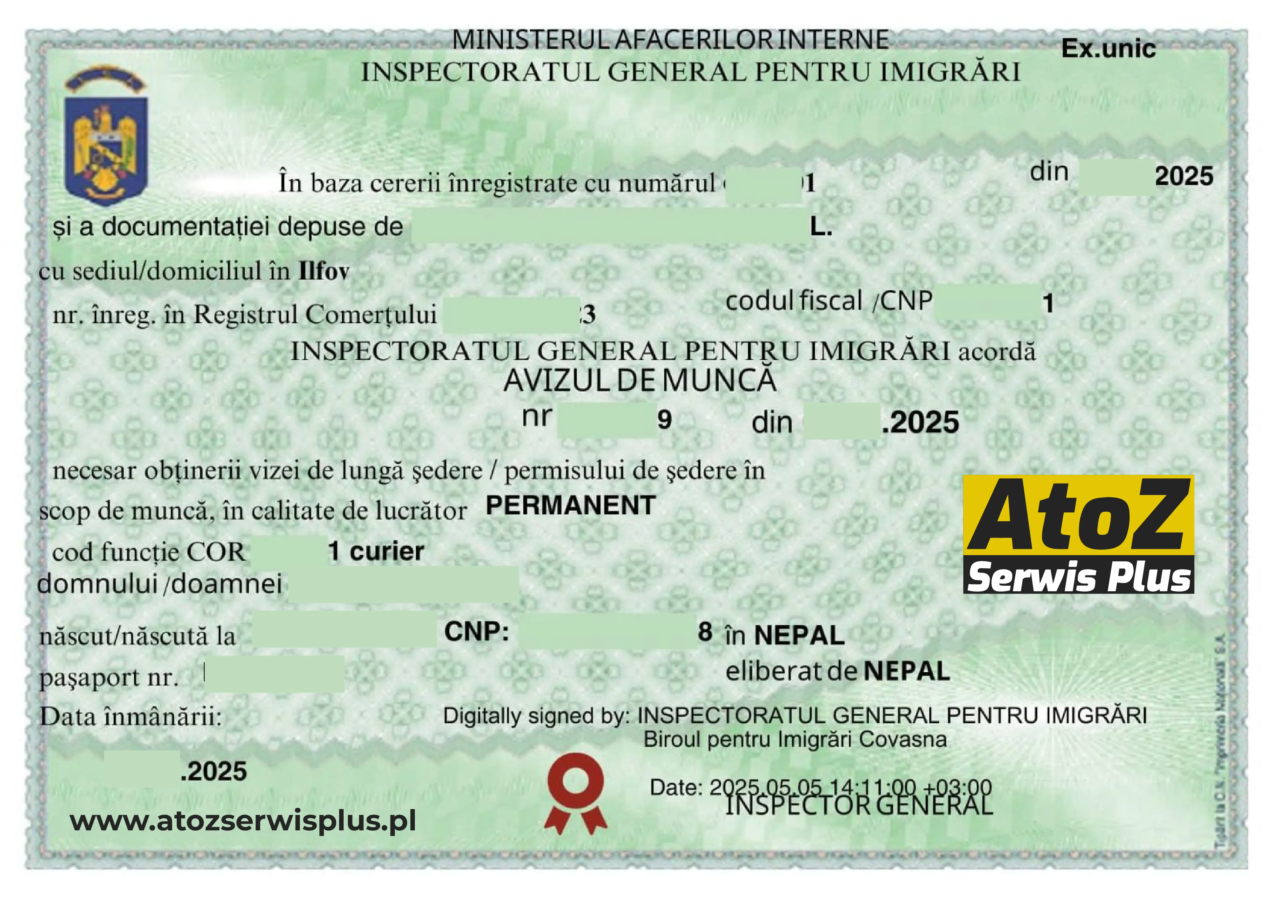 Romania work permit visa success