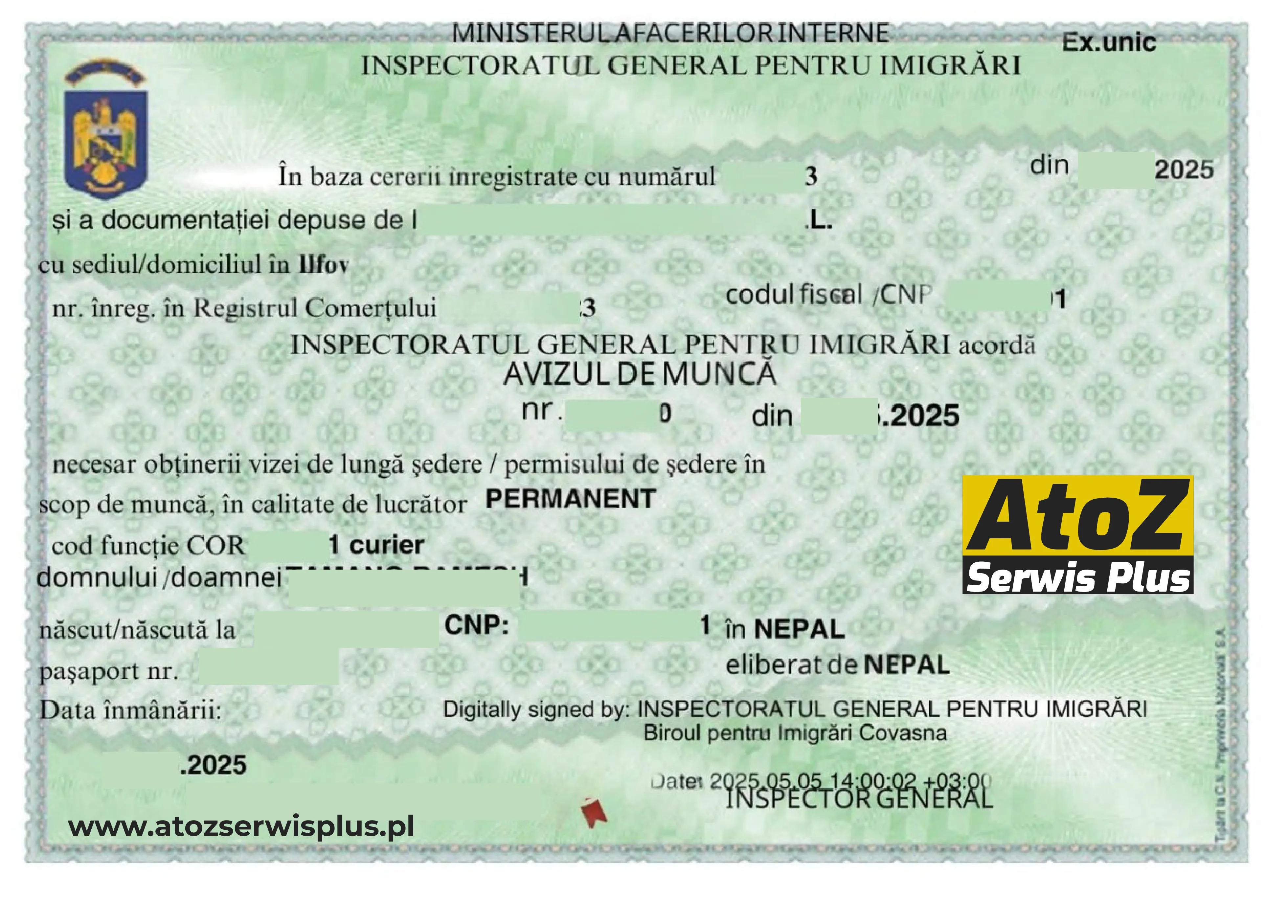 Romania work permit visa success