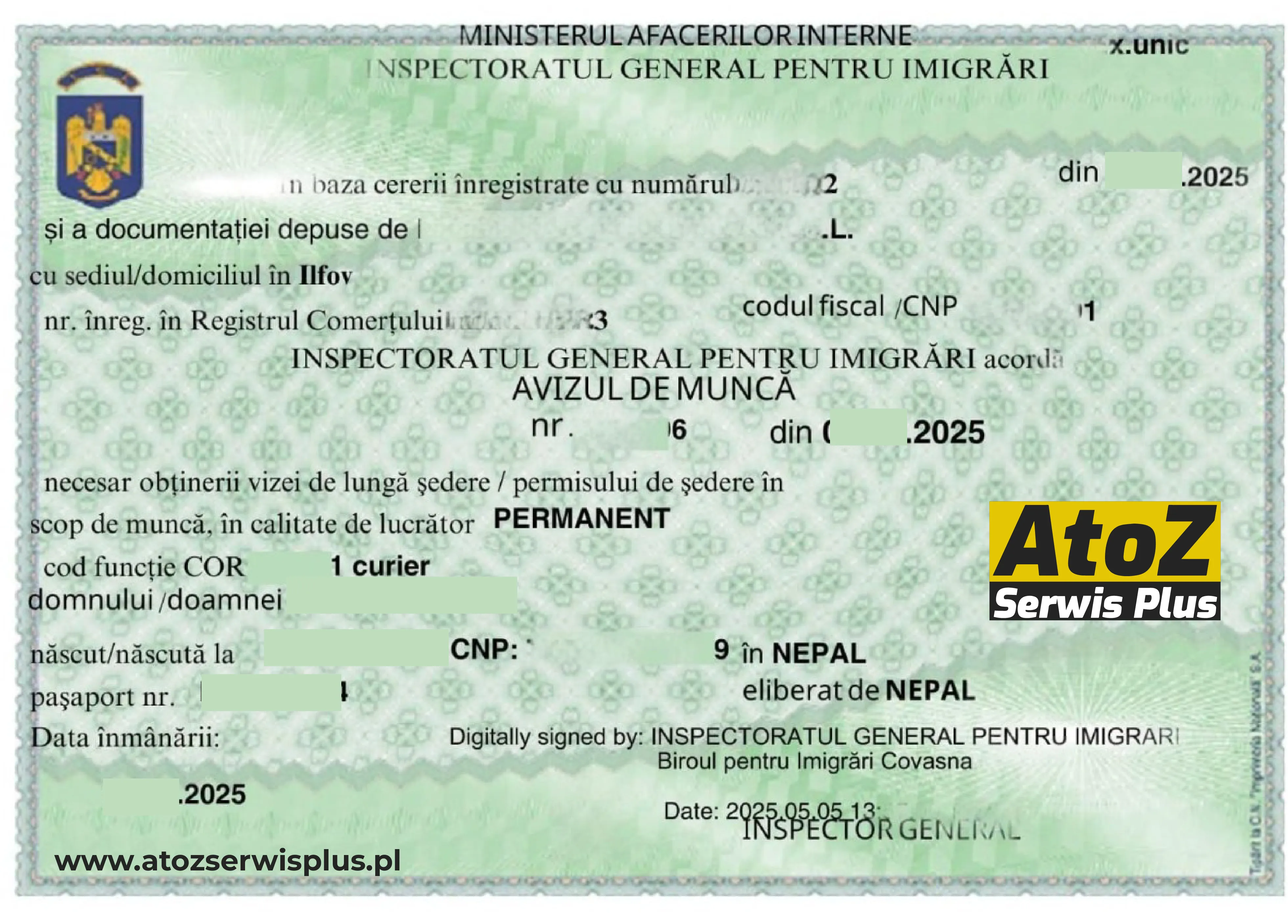Romania work permit visa success