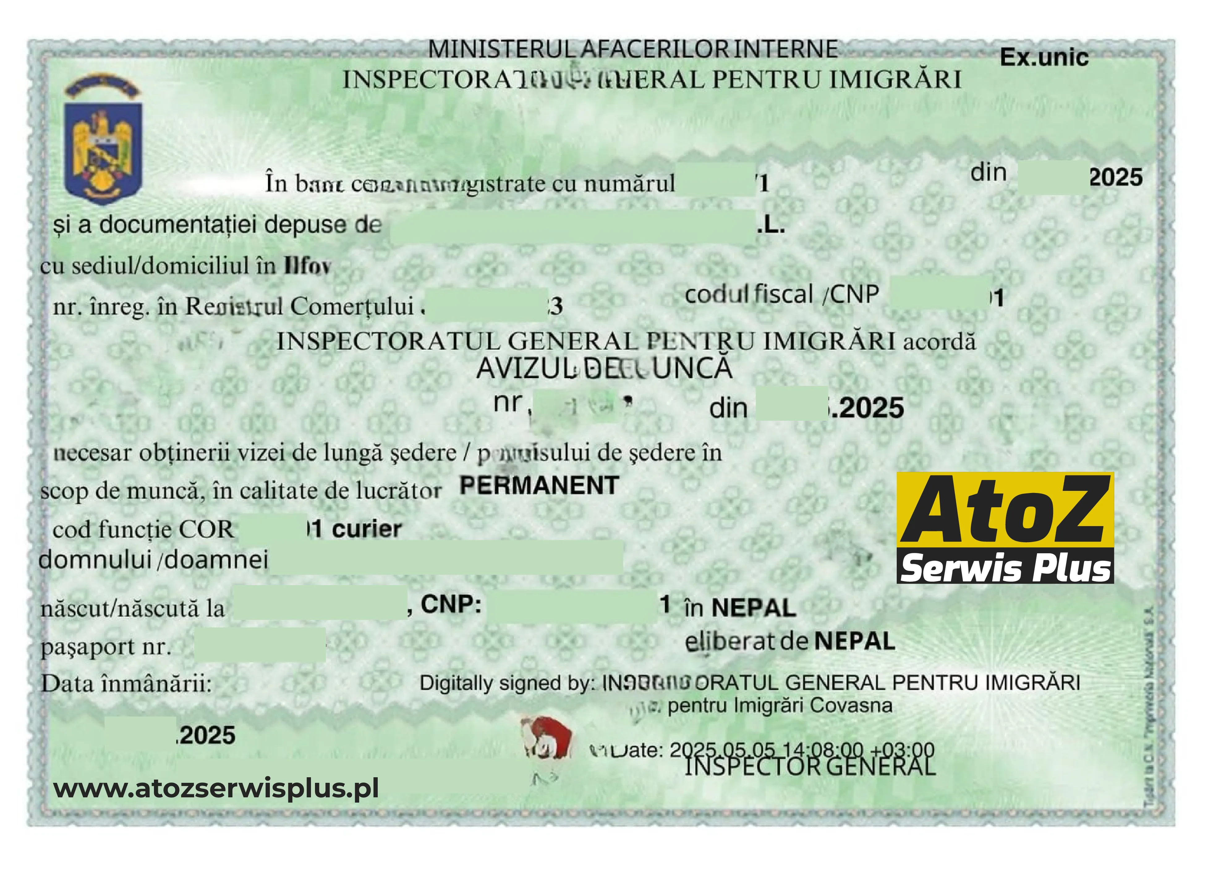 Romania work permit visa success