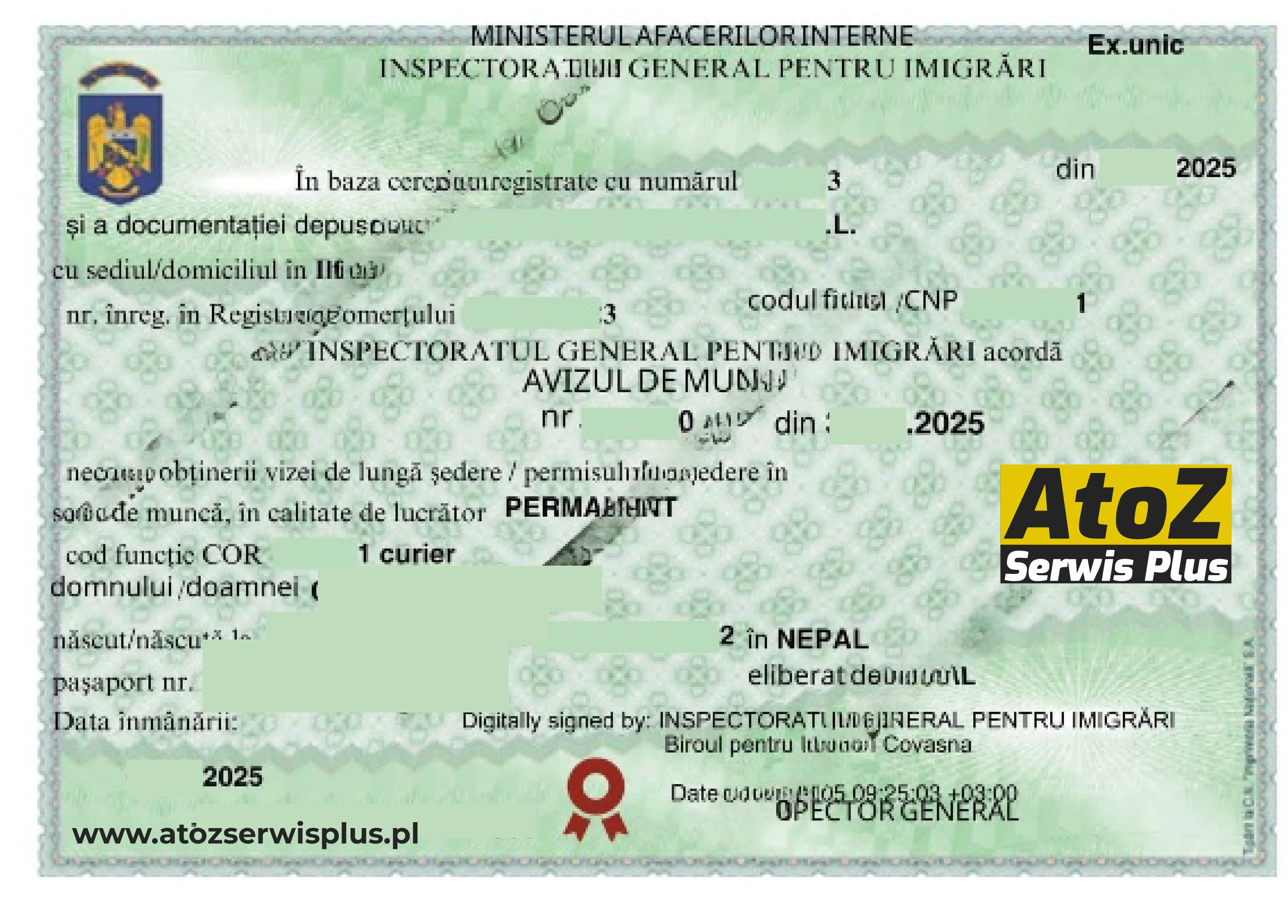 Romania work permit visa success
