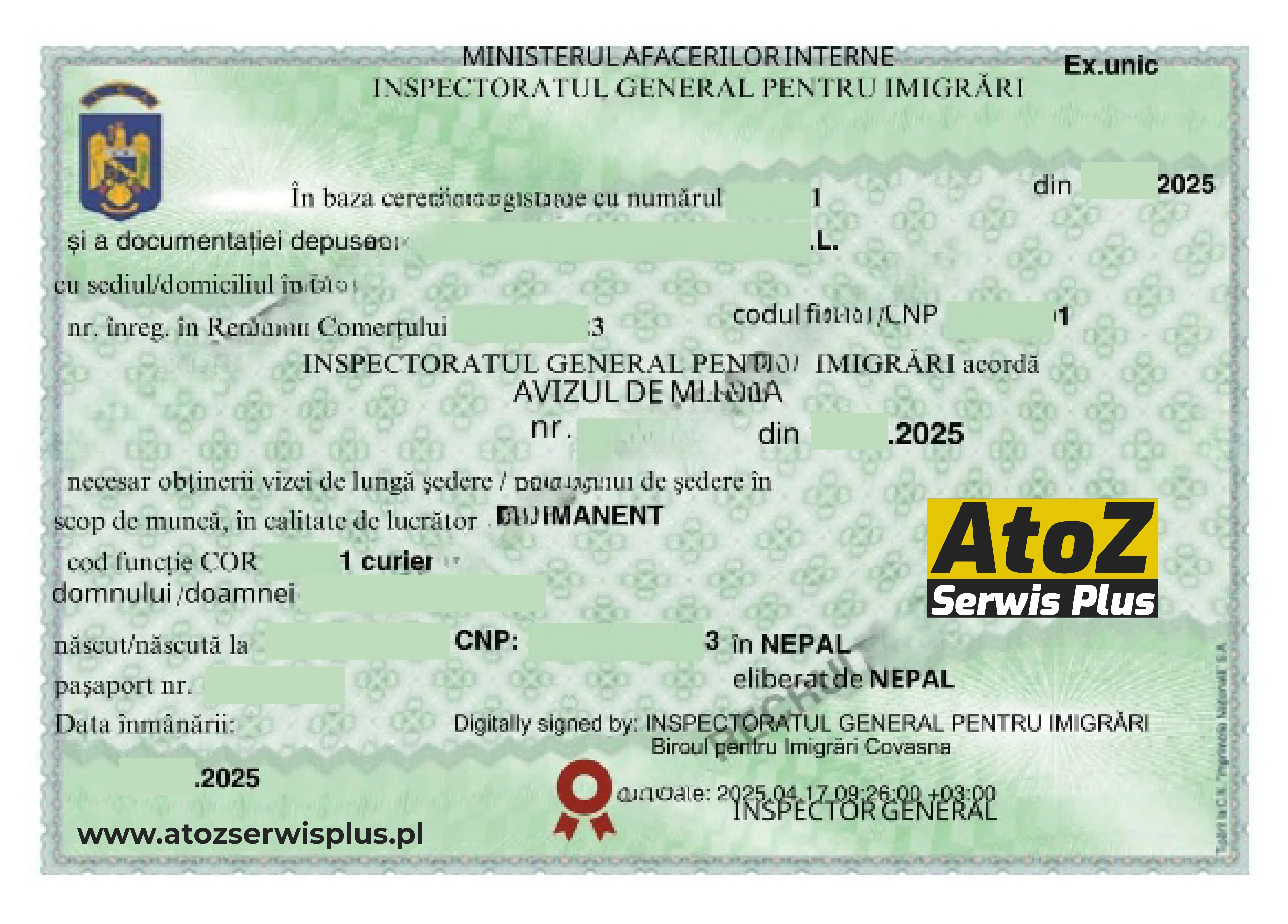 Romania work permit visa success