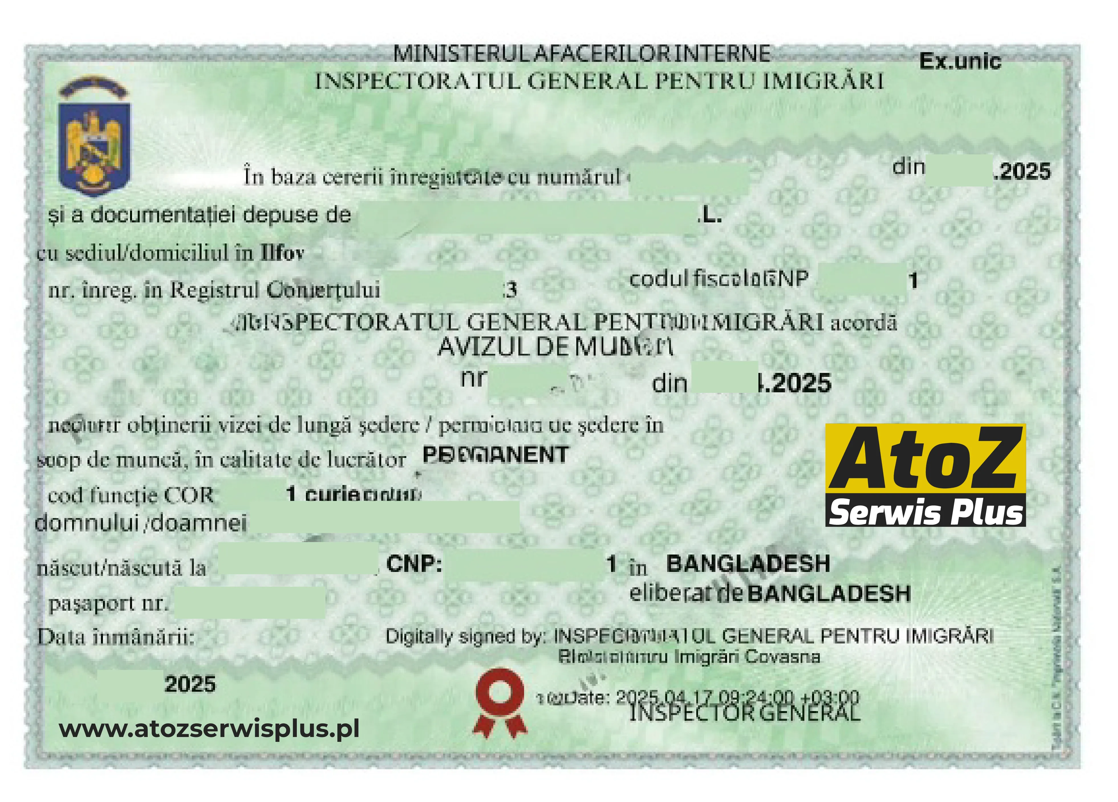 Romania work permit visa success