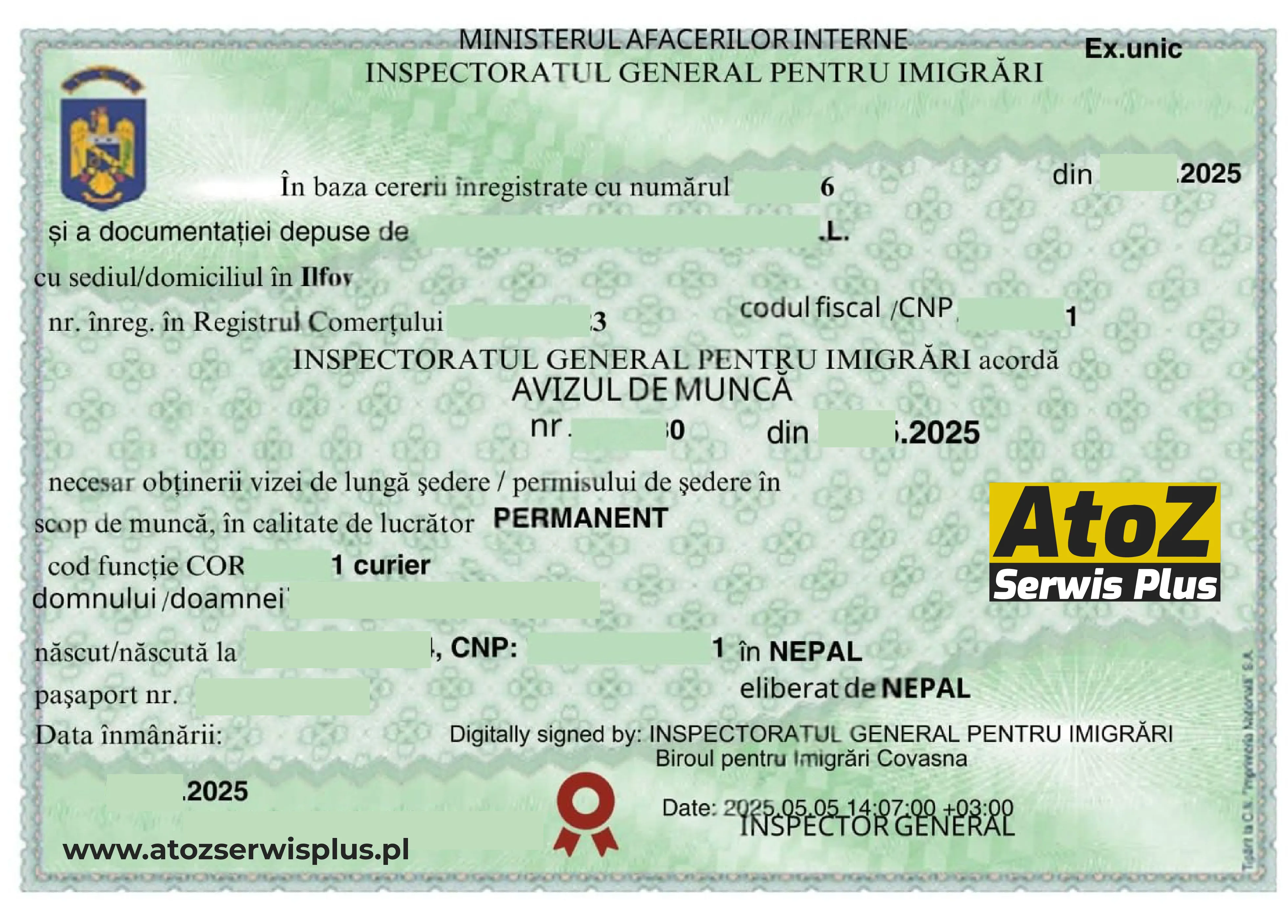 Romania work permit visa success