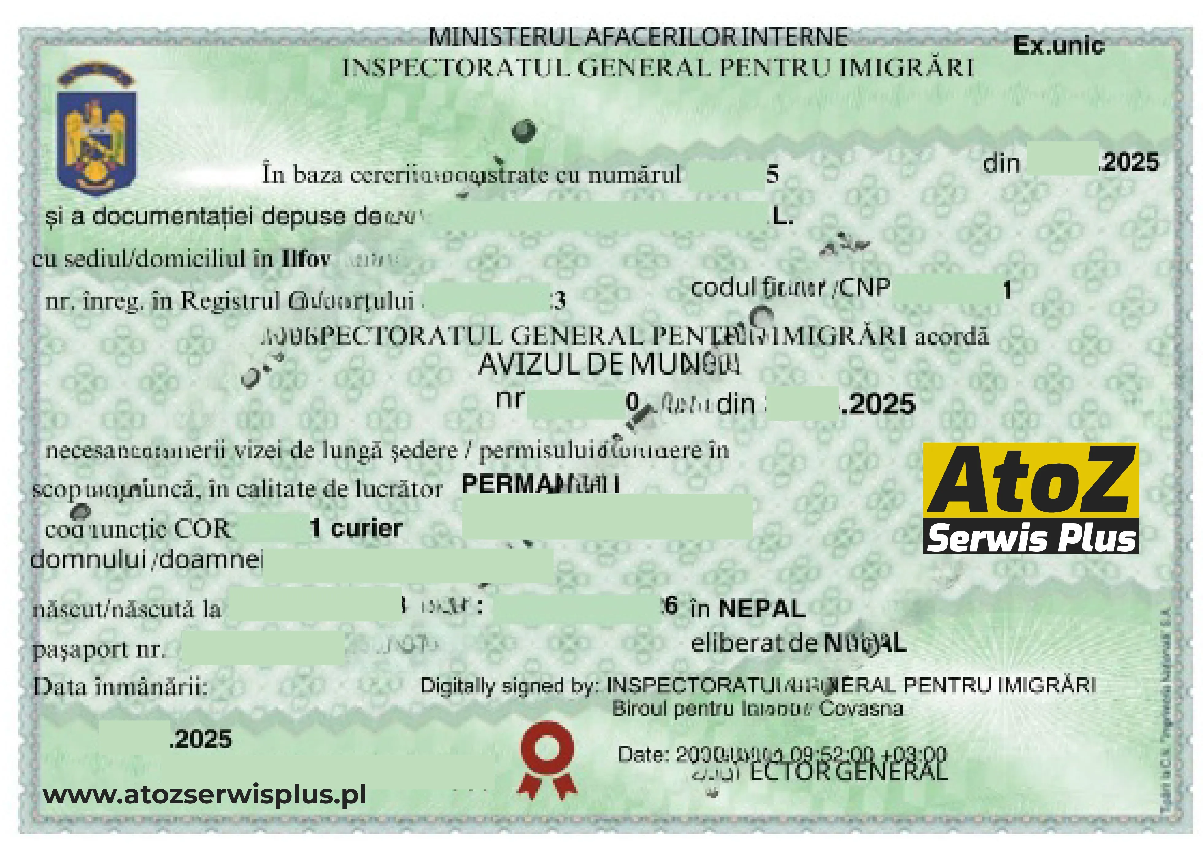 Romania work permit visa success