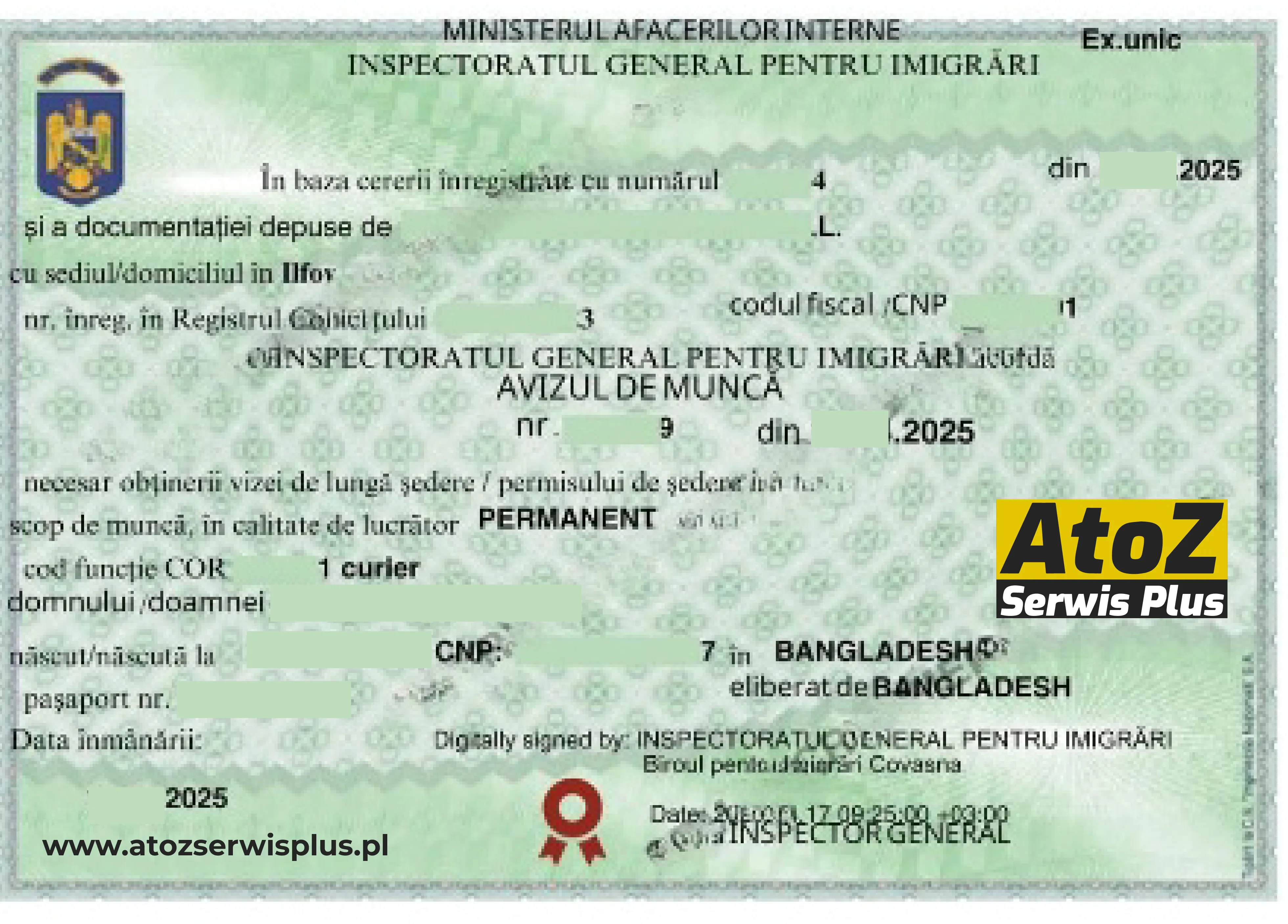 Romania work permit visa success