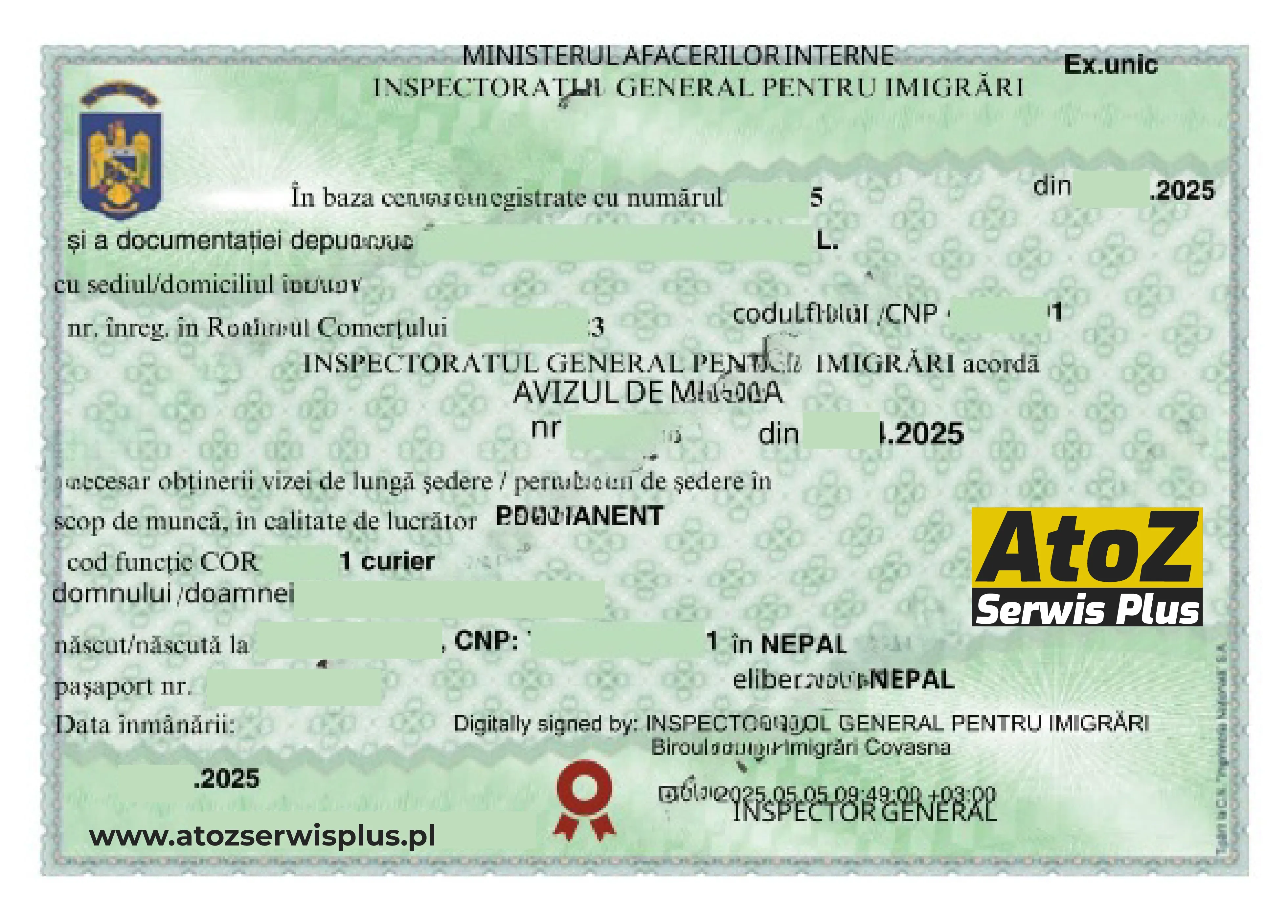 Romania work permit visa success