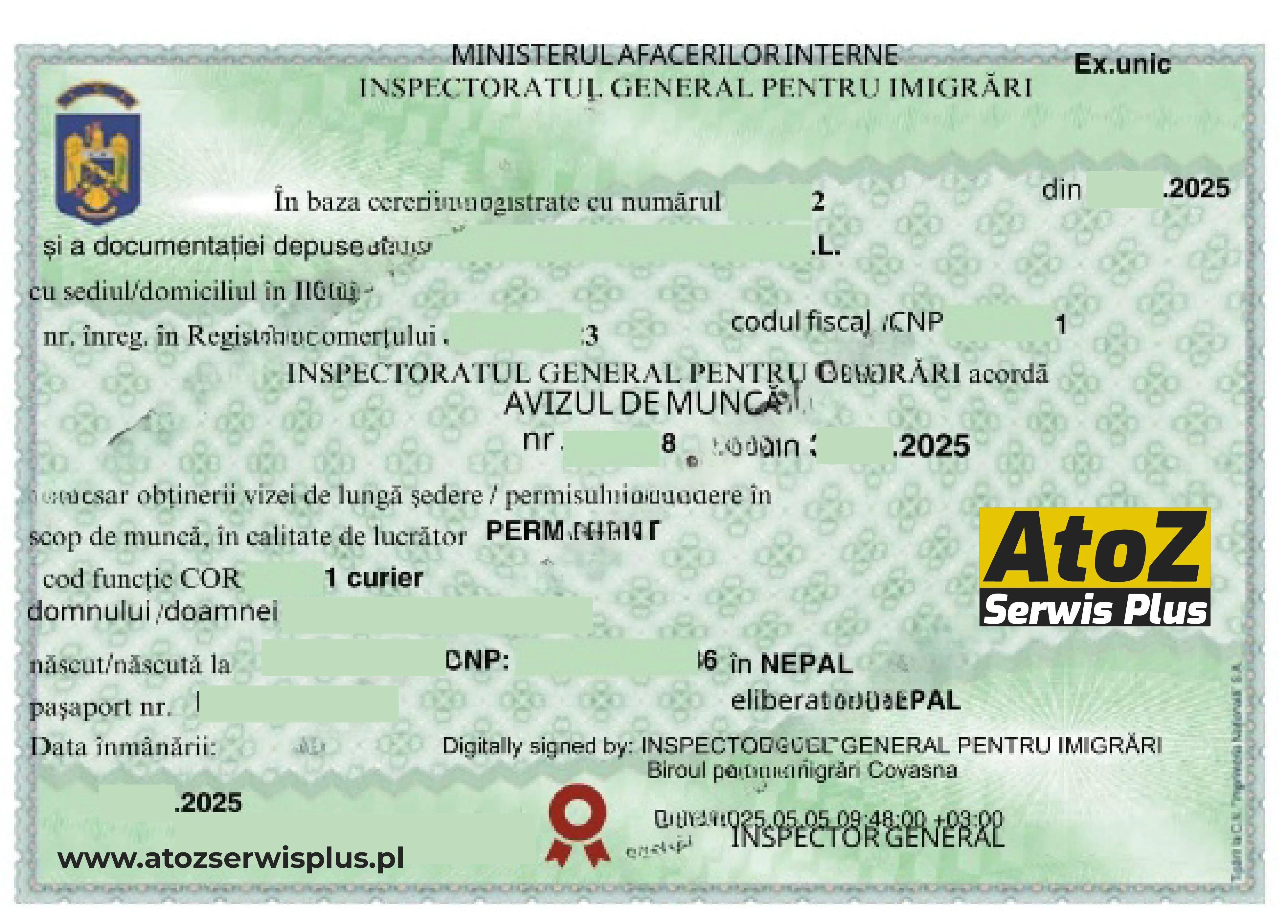 Romania work permit visa success