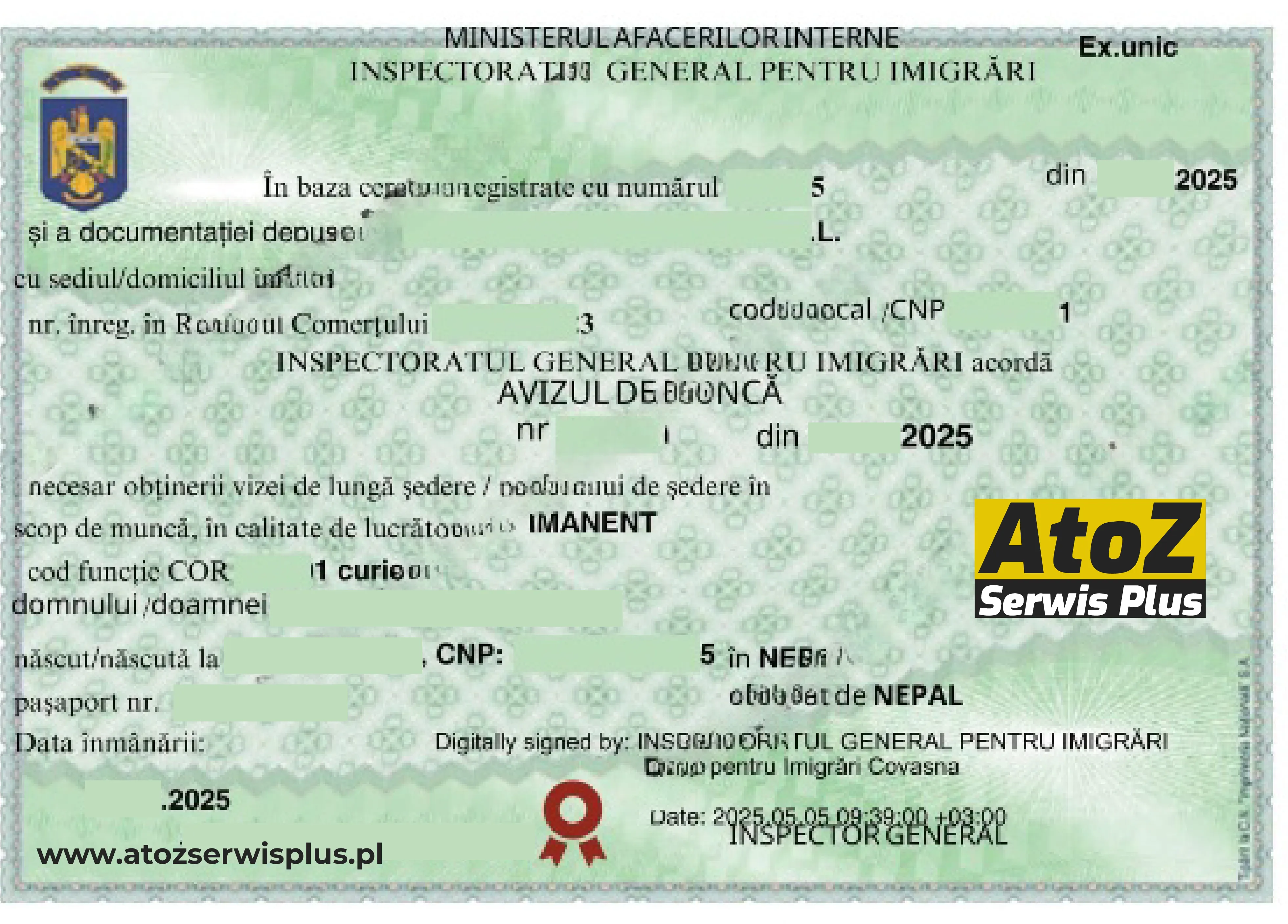 Romania work permit visa success
