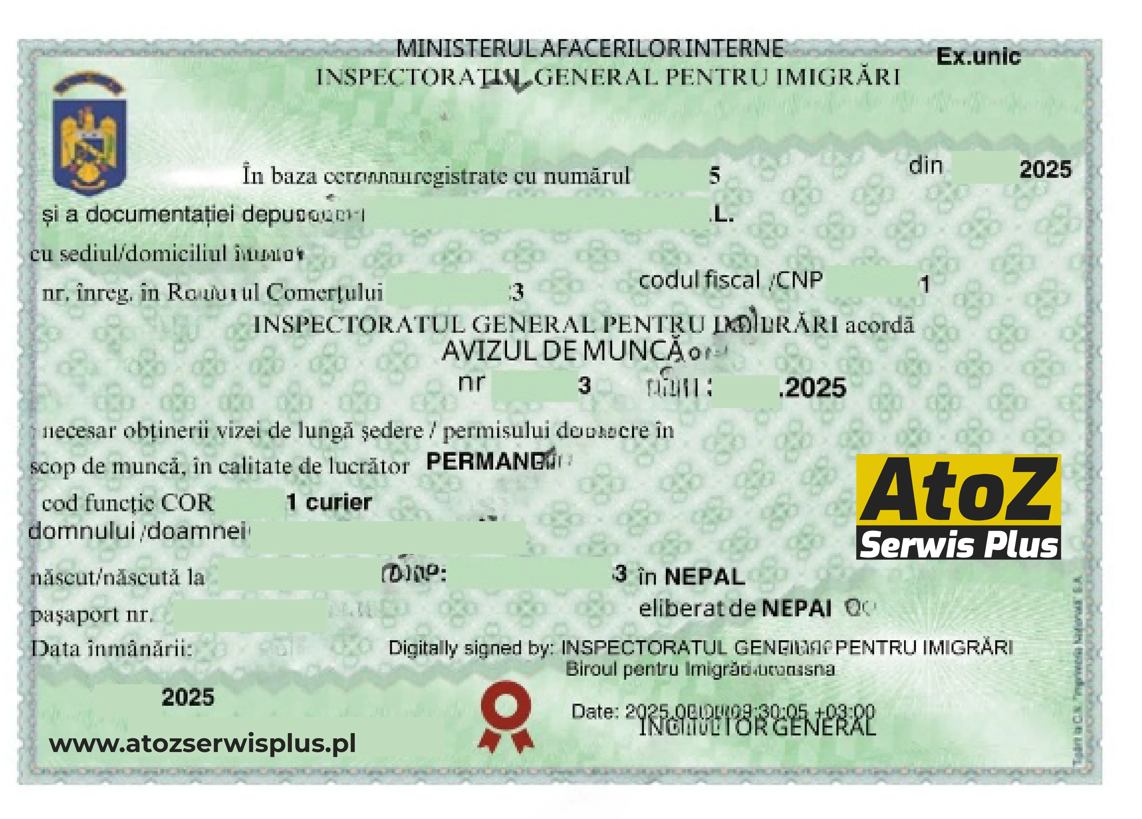 Romania work permit visa success