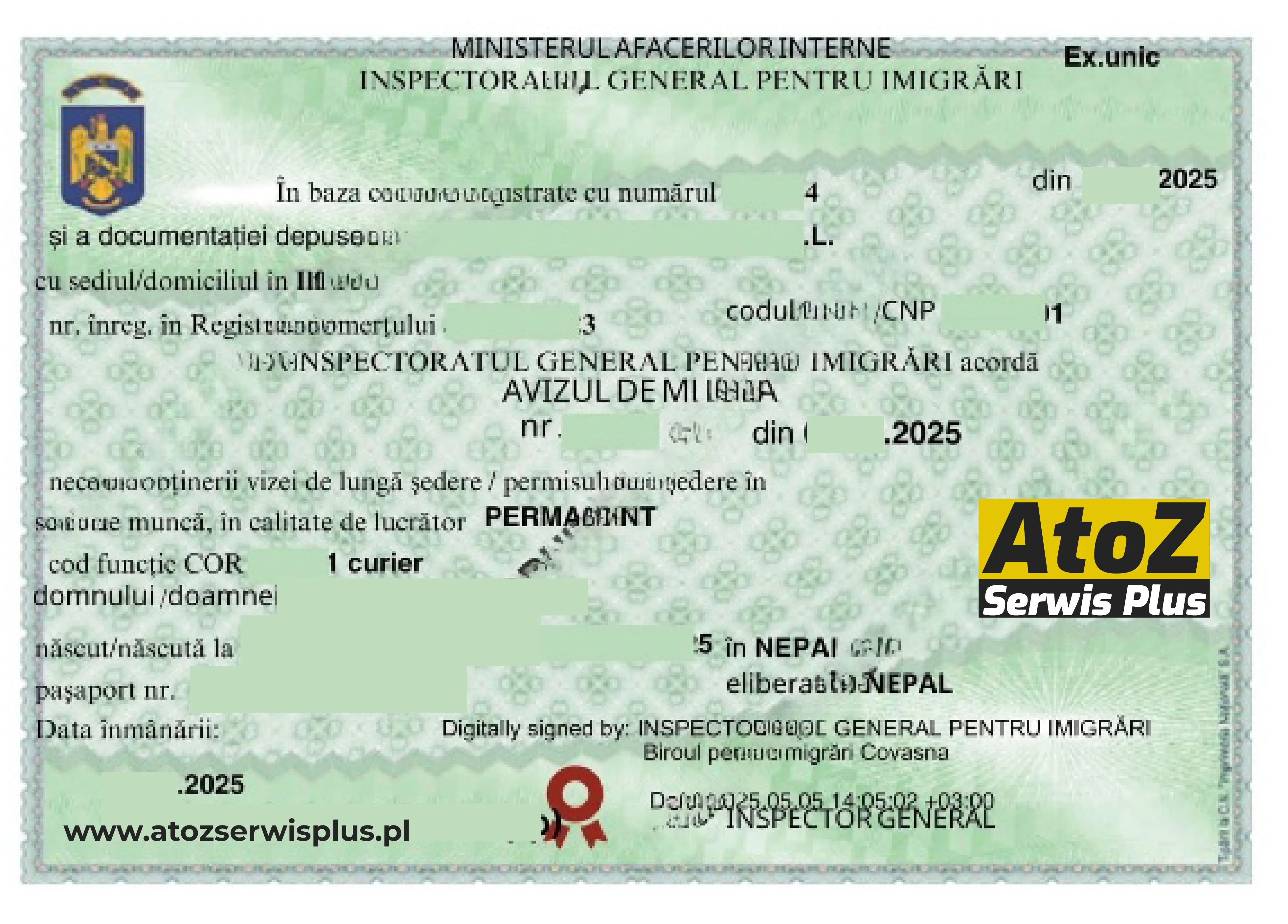 Romania work permit visa success