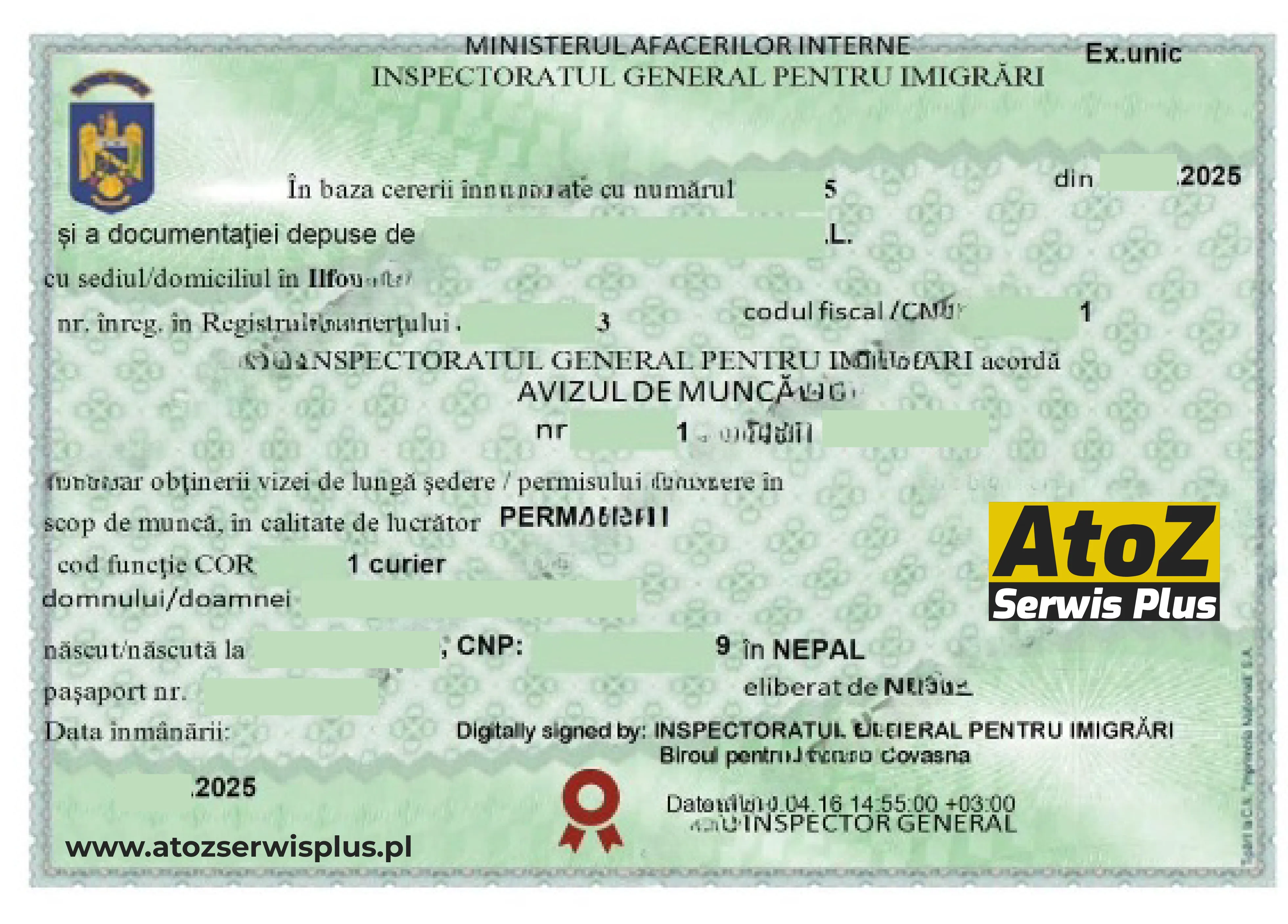 Romania work permit visa success