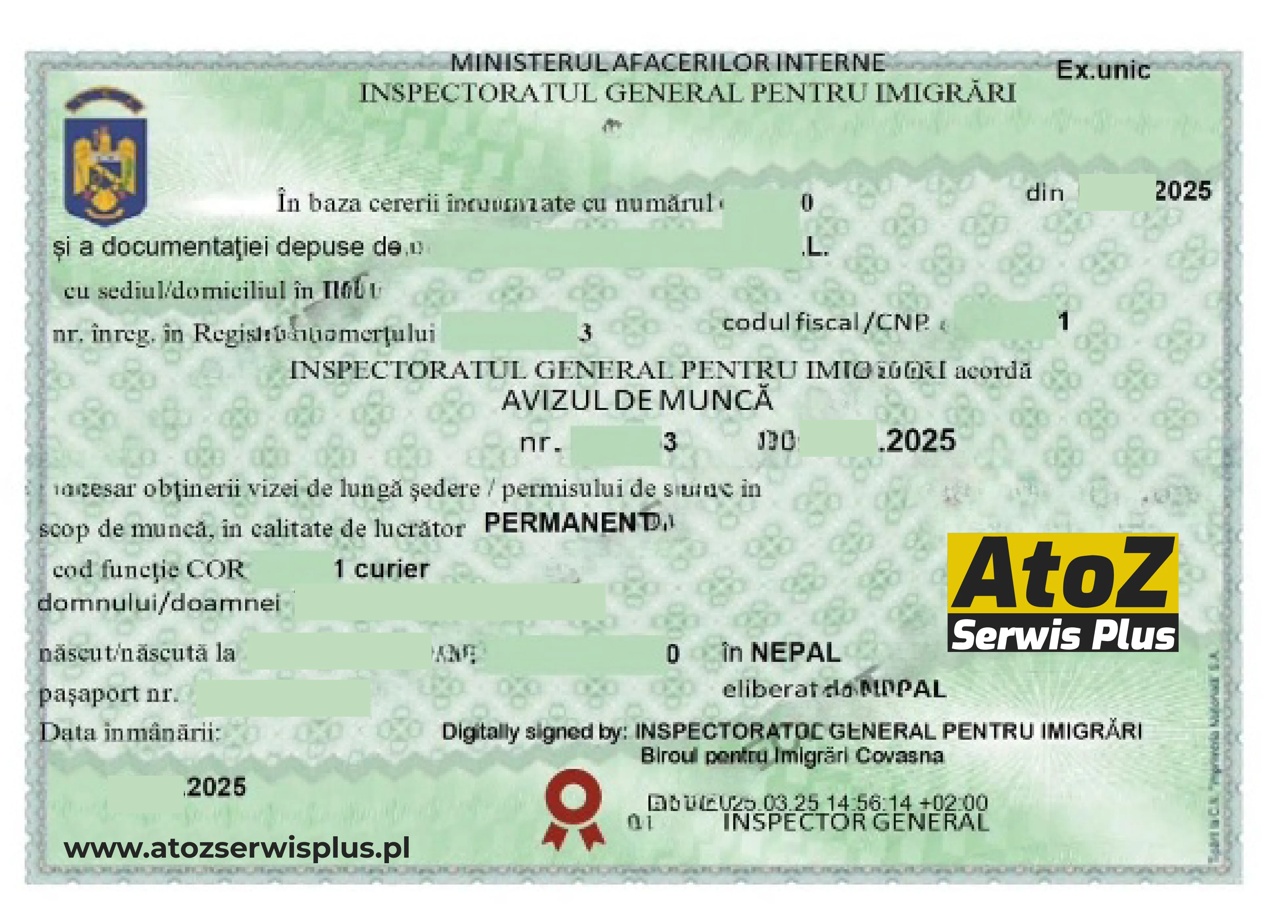 Romania work permit visa success