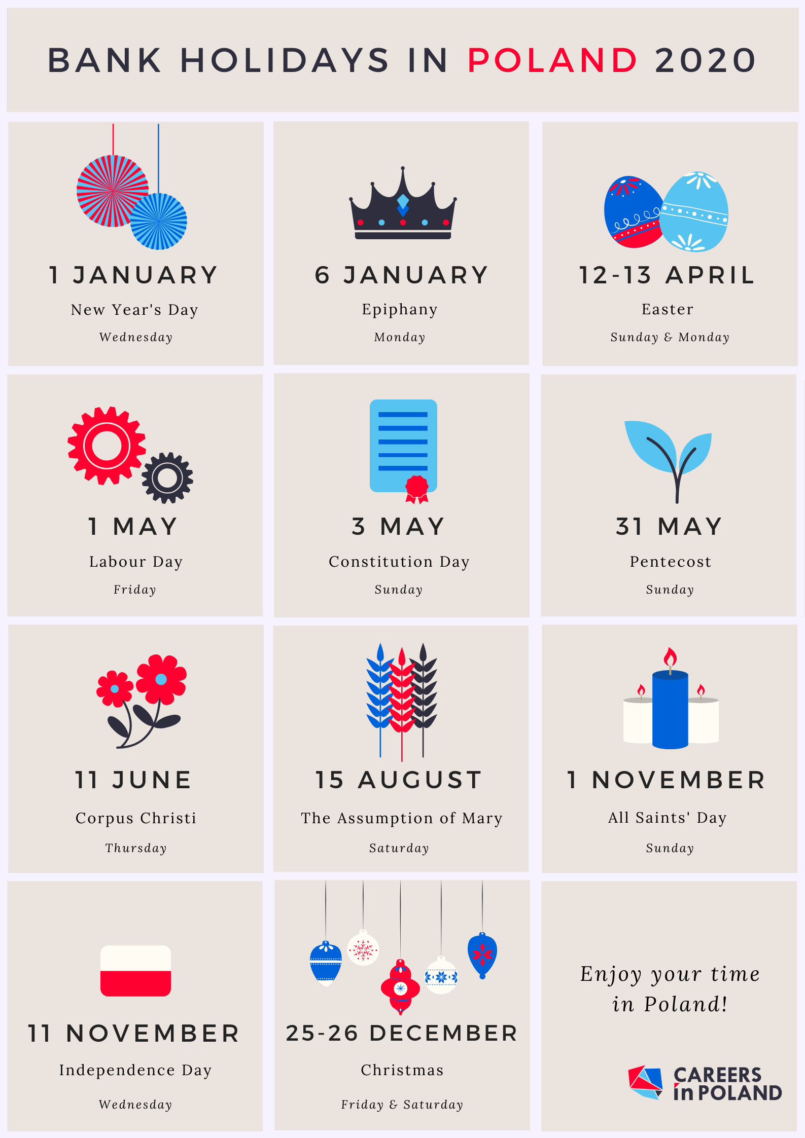 Bank Holidays in Poland 2020 Travel & leisure AtoZ Serwis Plus