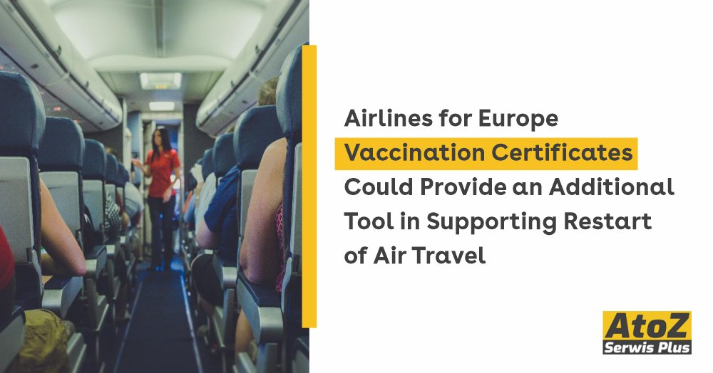 Airlines for Europe Vaccination Certificates Could Provide an